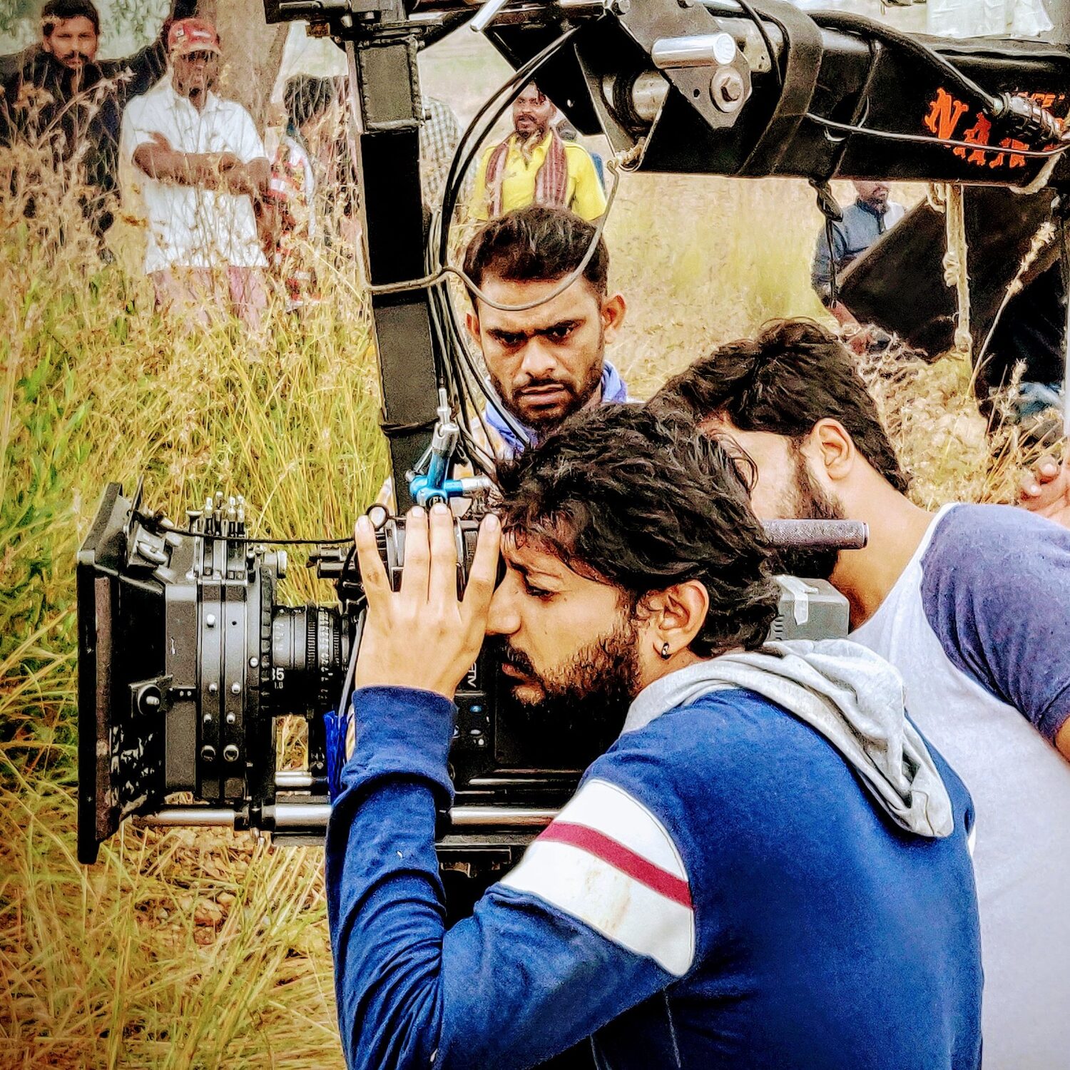 Reviewing the scene with the team
