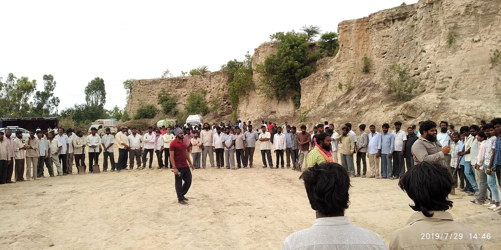 Viraat directing a large group